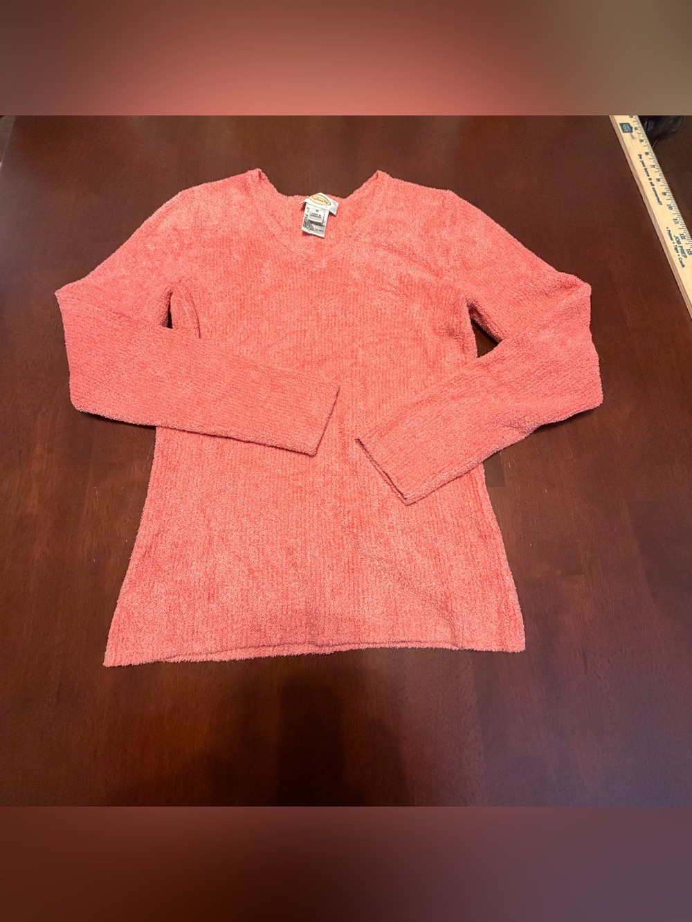 Talbots‎ Coral V-Neck Long-Sleeve Sweater